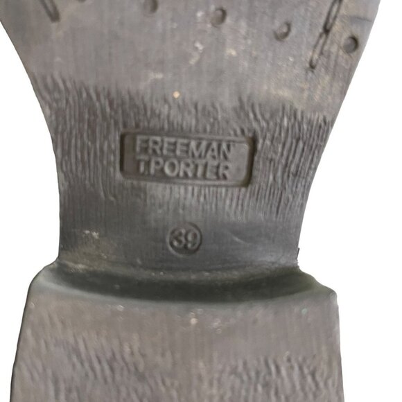 Freeman T. Porter Womens Moto Booties Size 9 Black Textured Leather Zipper Back - Picture 14 of 15